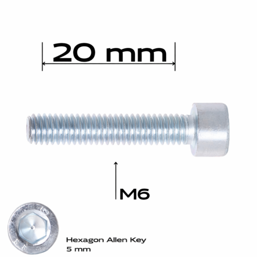 Sisekuuskantpolt M6 × 20 mm